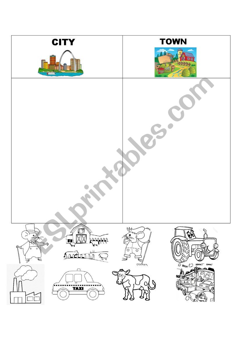 city mouse town mouse worksheet