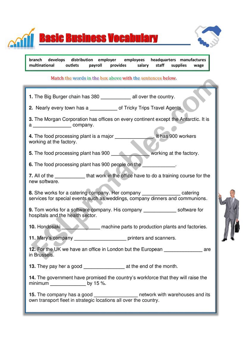 Basic Business Vocabulary worksheet