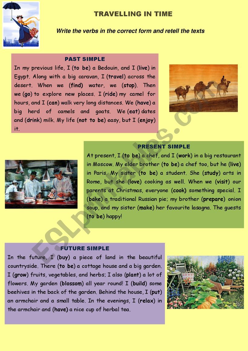 Simple Tenses Revision worksheet