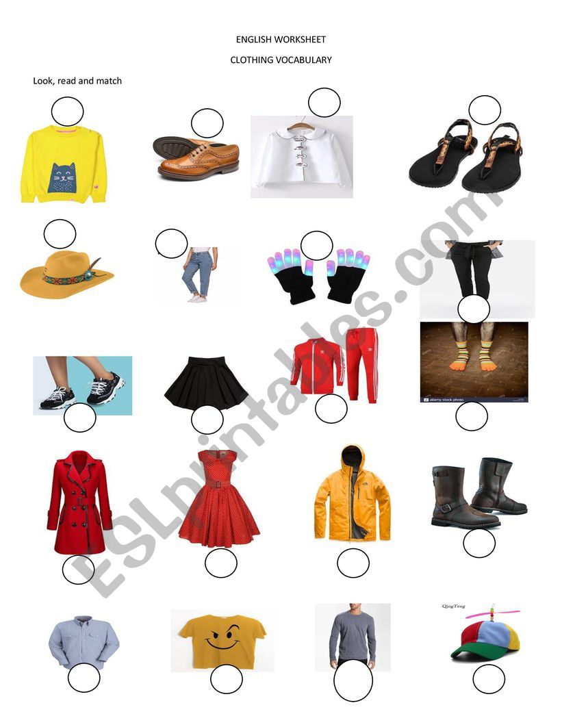 Clothes Vocabulary  worksheet