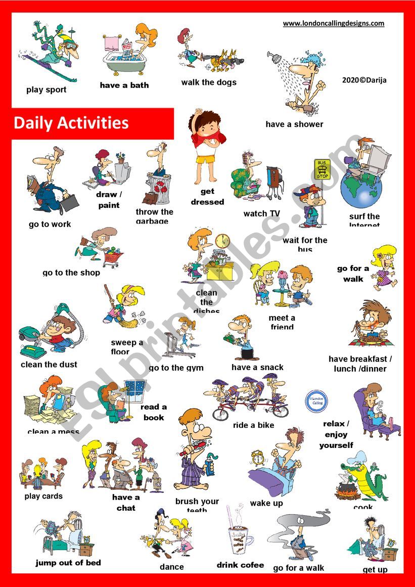 Daily Activities worksheet