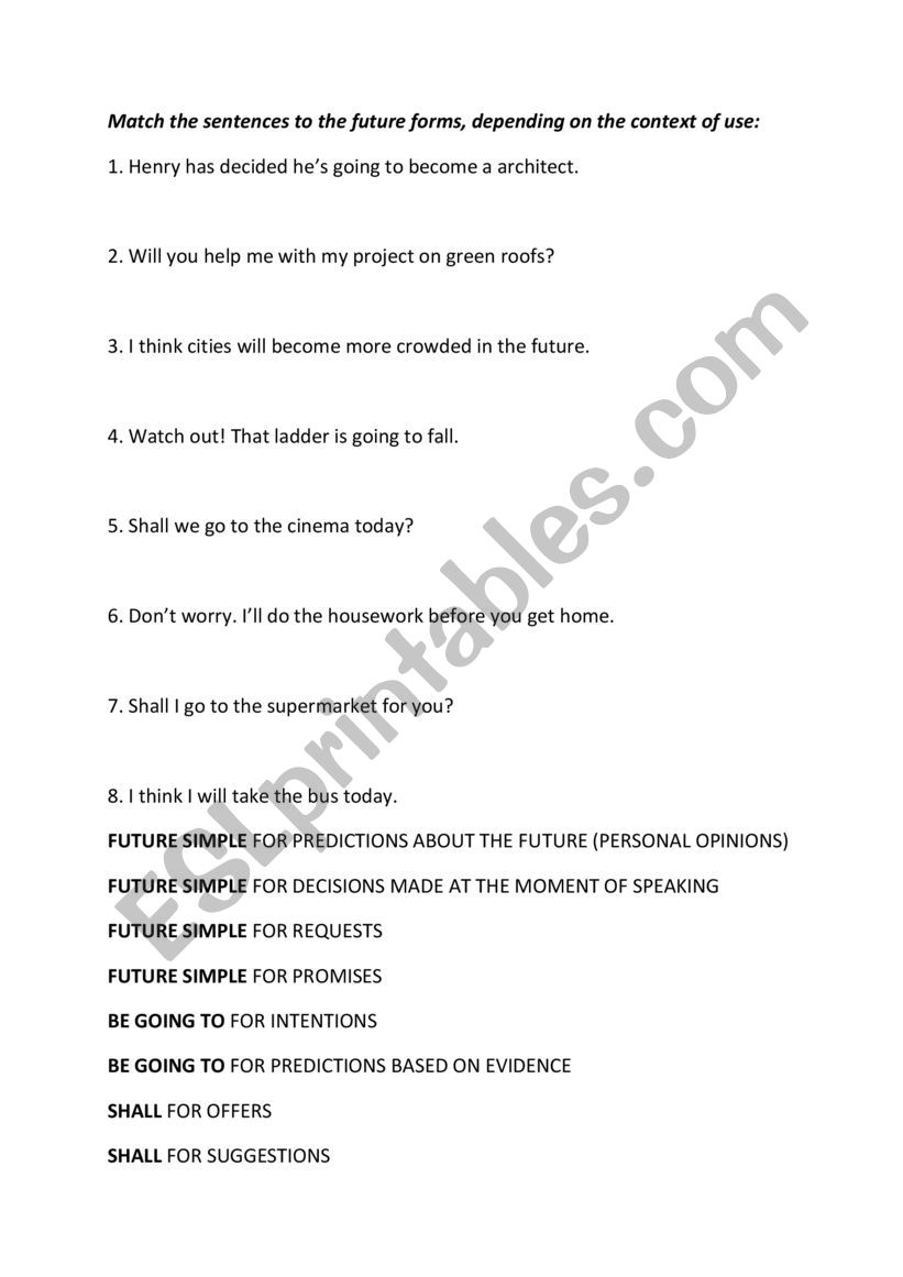 Future forms worksheet