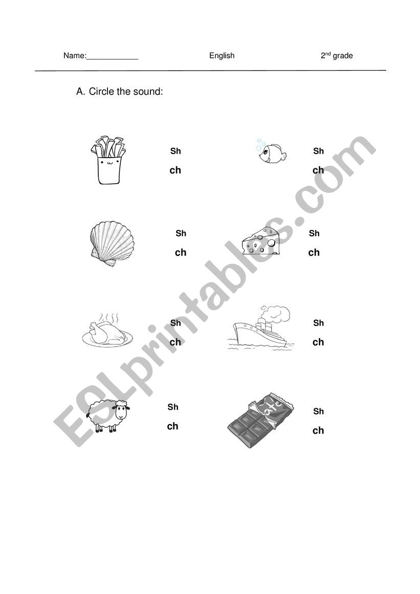 sh/ch sounds worksheet worksheet