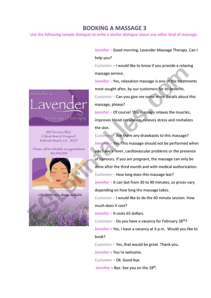 DIALOGUE _ BOOKING A MASSAGE 3