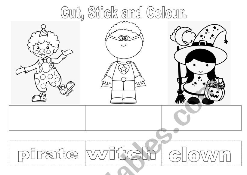 Carnival Costumes Cut & Paste worksheet