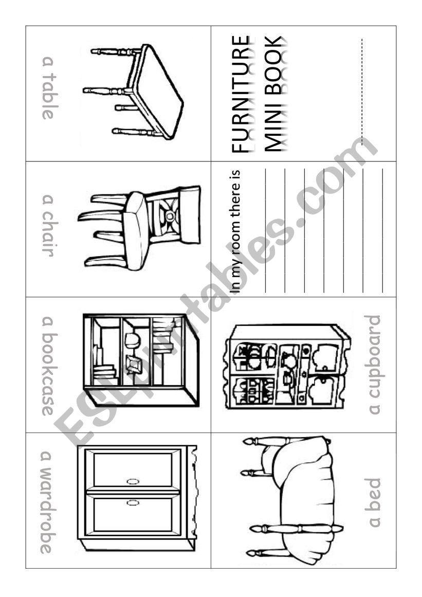 Furniture minibook worksheet