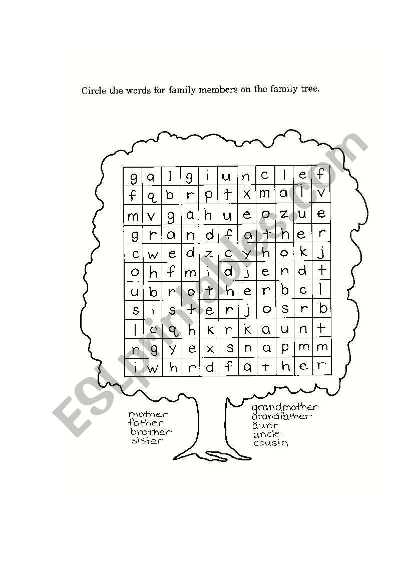 Family tree worksheet