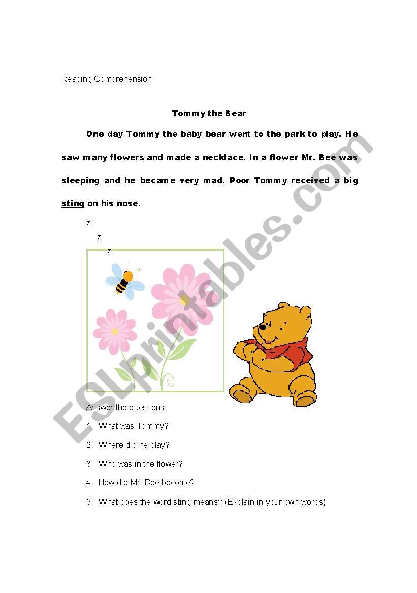 Reading Comprehension: Tommy the Bear