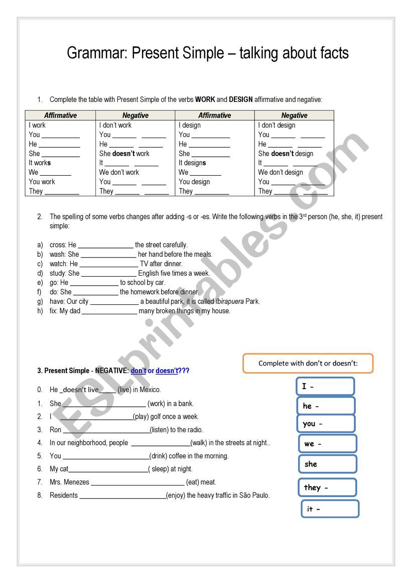 Present Simple worksheet