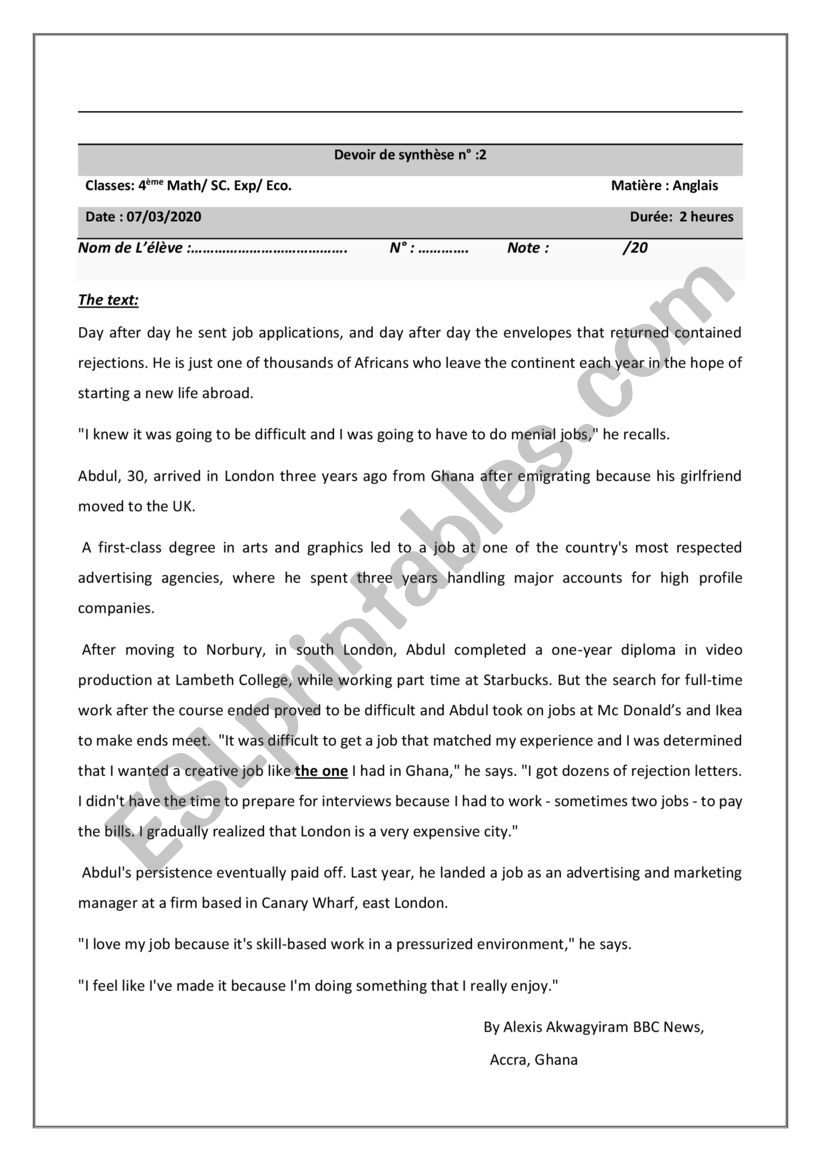 full-term test 2 4th maths worksheet