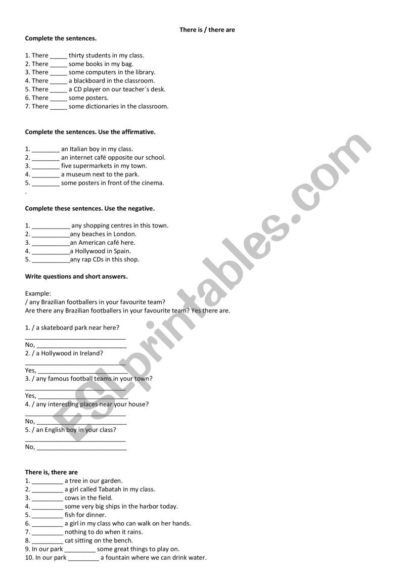 There is worksheet