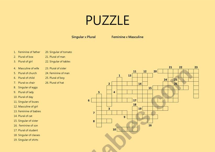 Puzzle worksheet