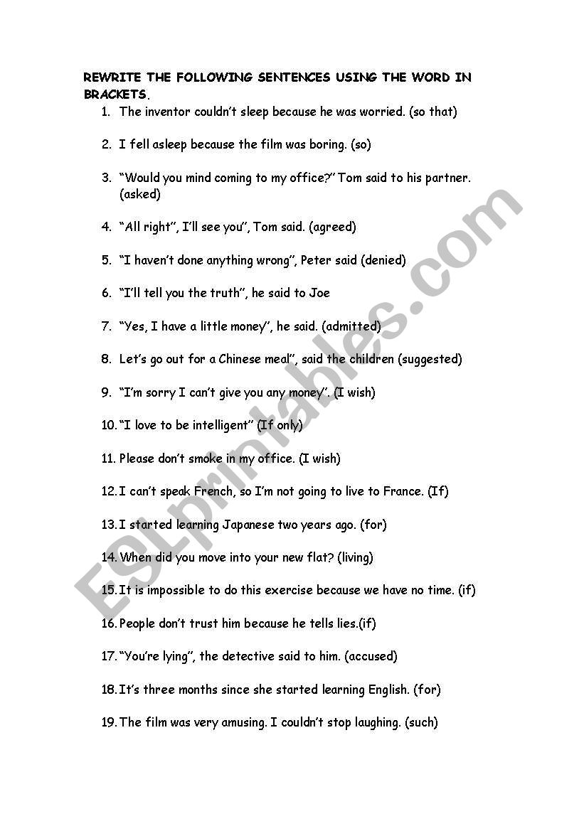 rewrite-sentences-esl-worksheet-by-aragoneses