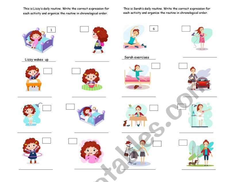 Daily Routines worksheet