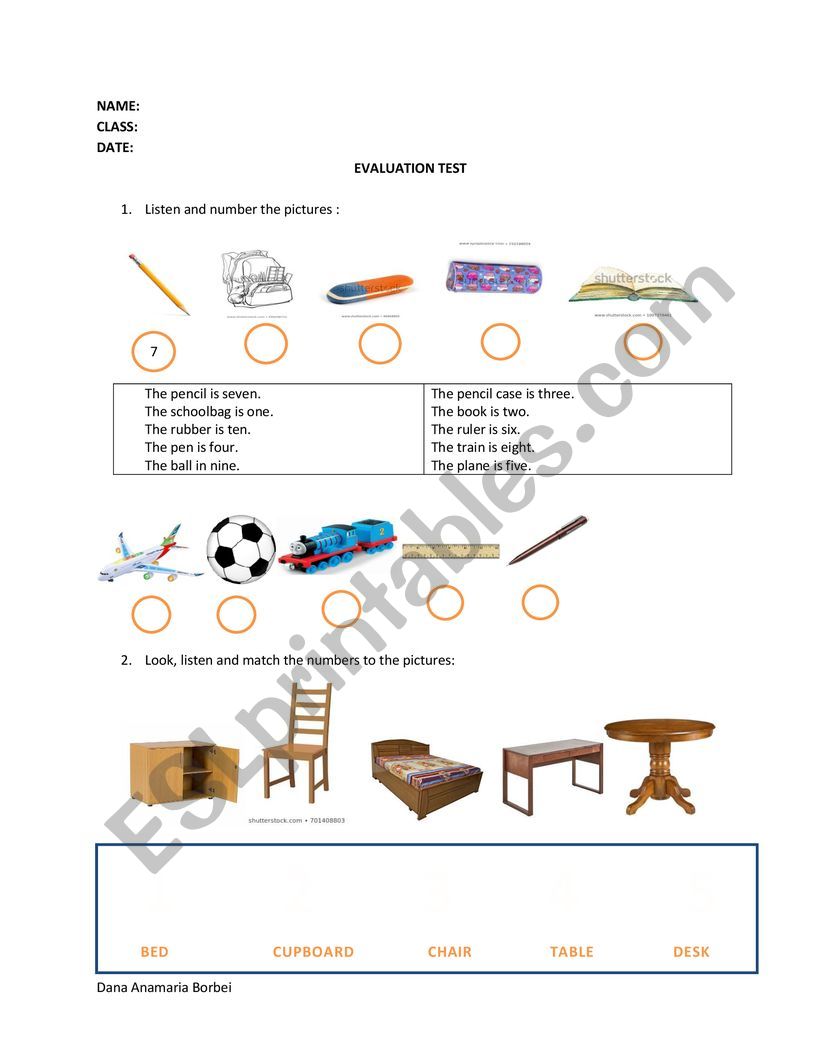 Evaluation worksheet