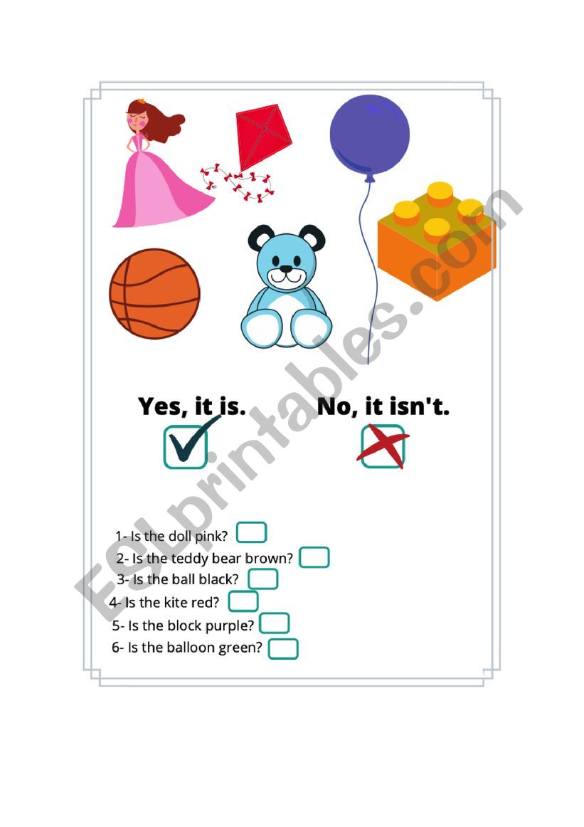 toys and games worksheet