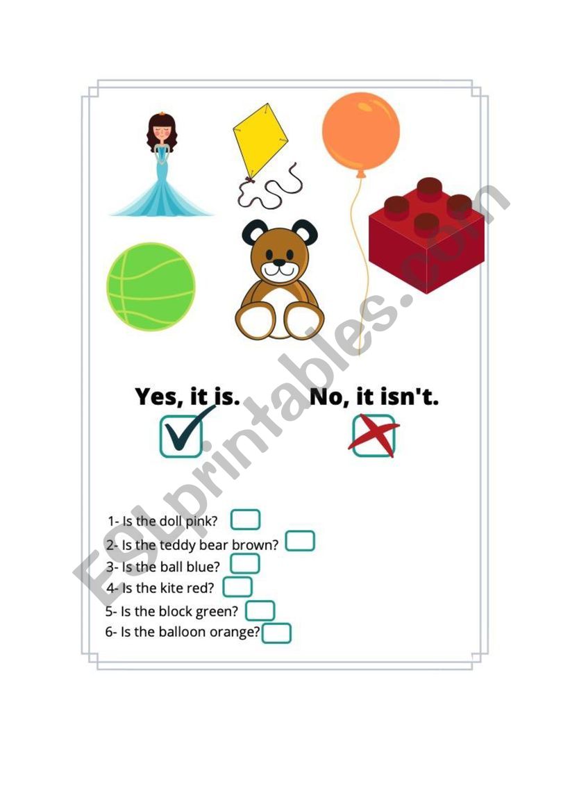 toys  worksheet