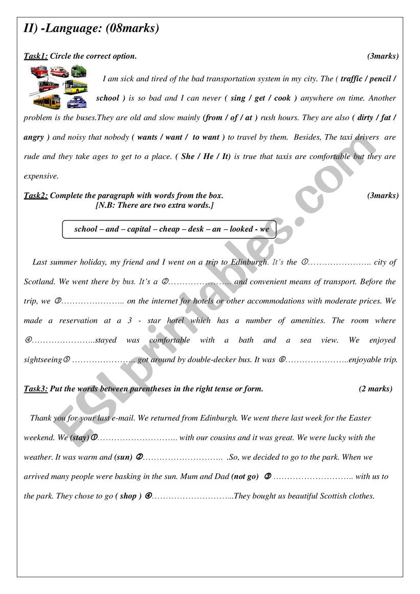 end of term II test 8th form 2019 2020