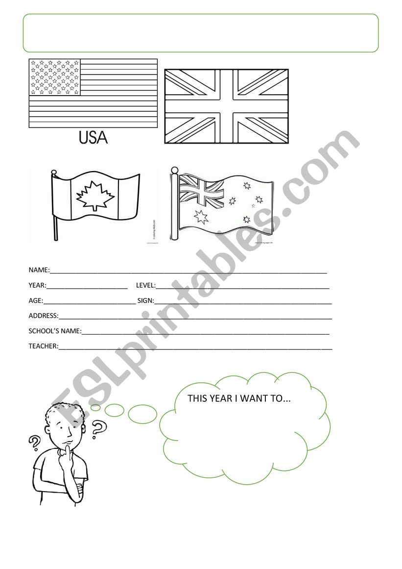 My English Notebook worksheet