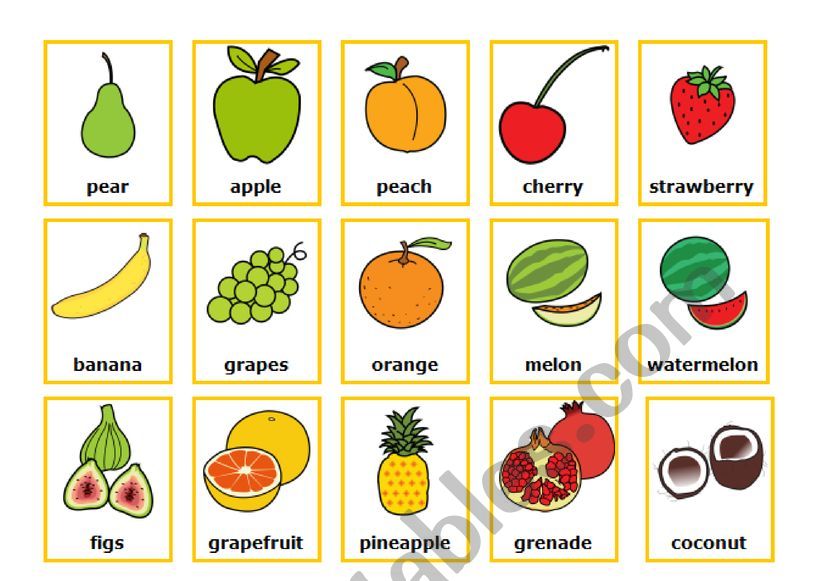 Fruits worksheet