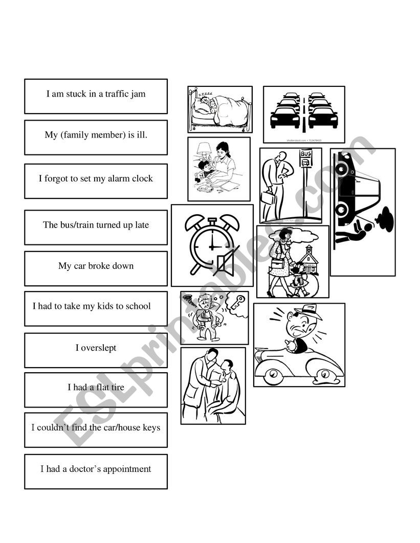 Reasons for being late at work - ESL