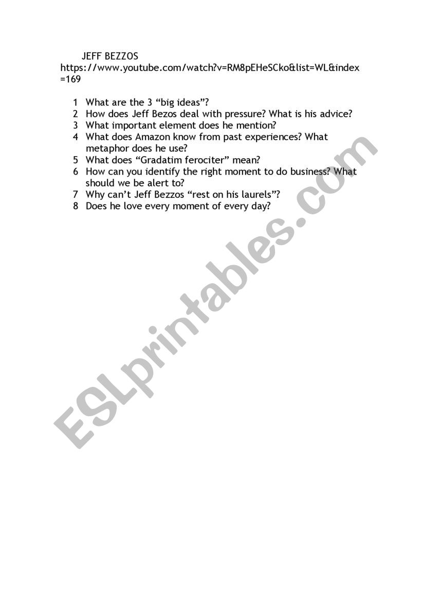 Business English listening activity