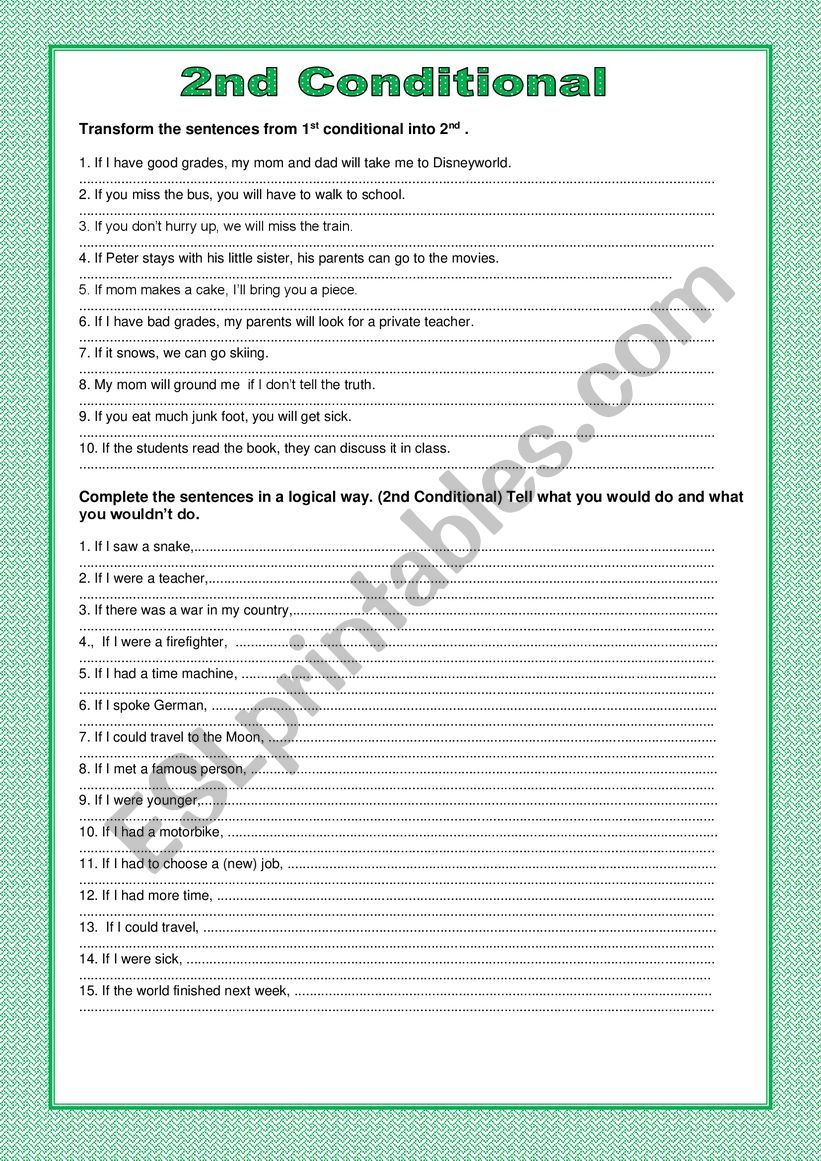 Second Conditional worksheet