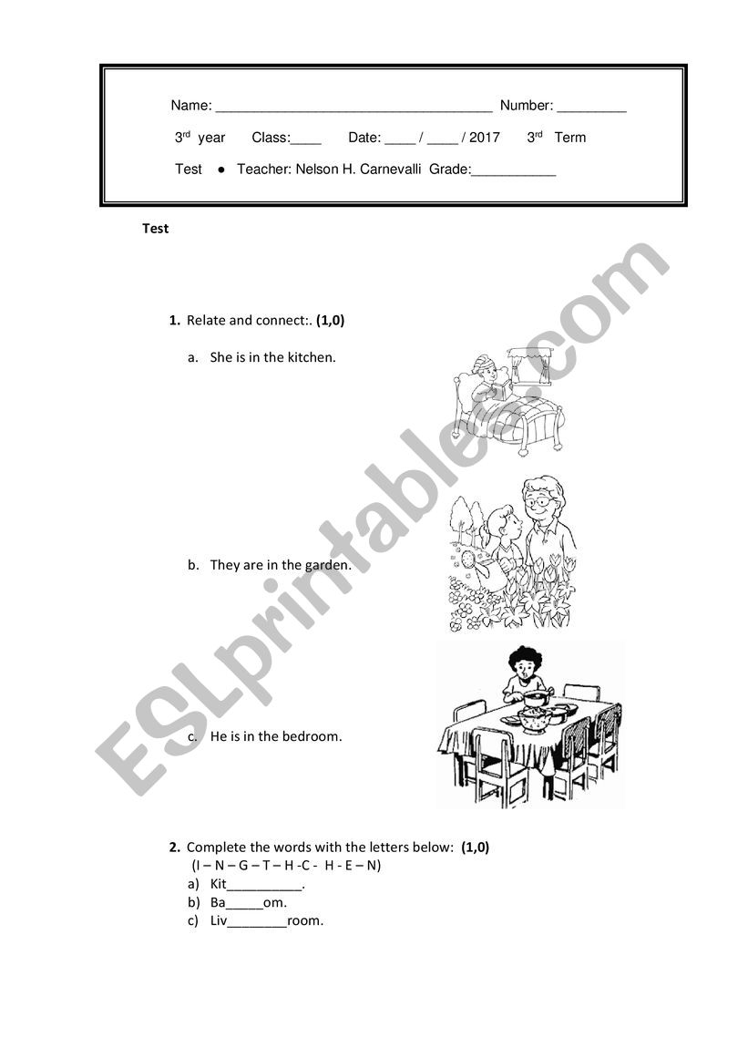 Test elementary school 3th grade