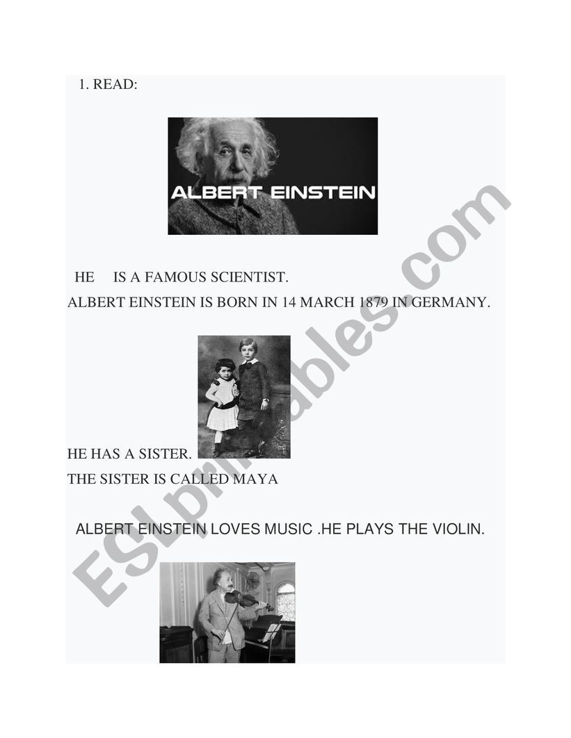 Einstein worksheet