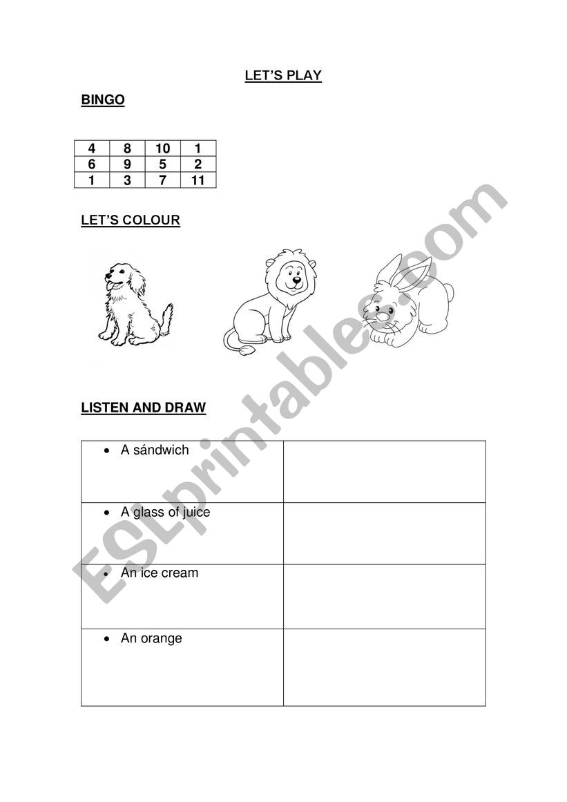 TEST FOR KIDS worksheet