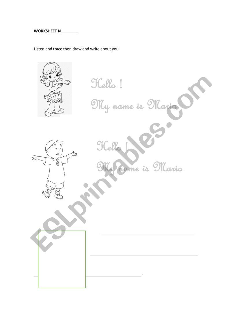GREETING worksheet