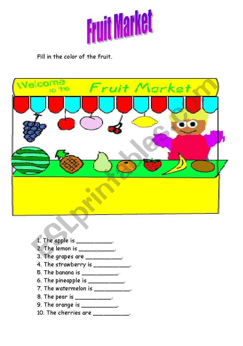 FRUIT MARKET worksheet