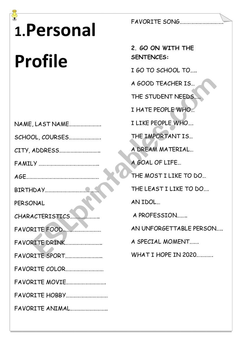 Personal Profile Template For Students Personal Profile Template For Students