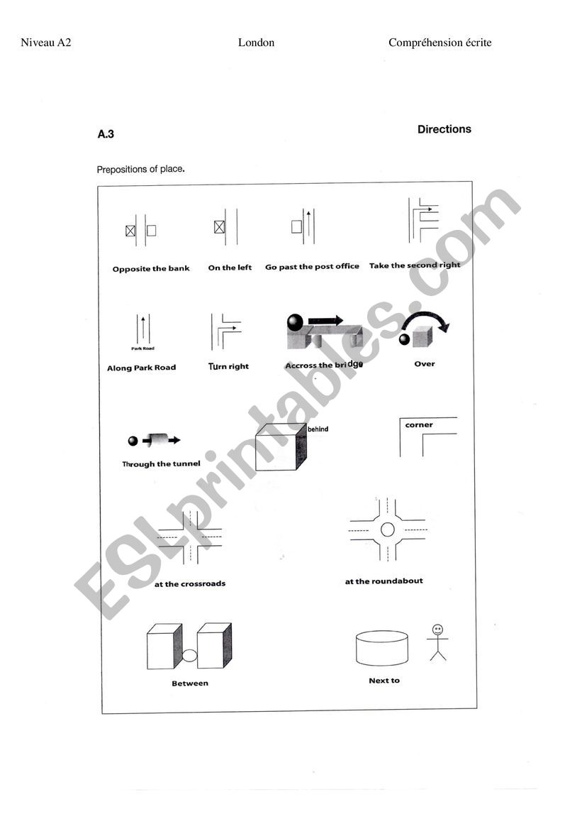 Directions worksheet