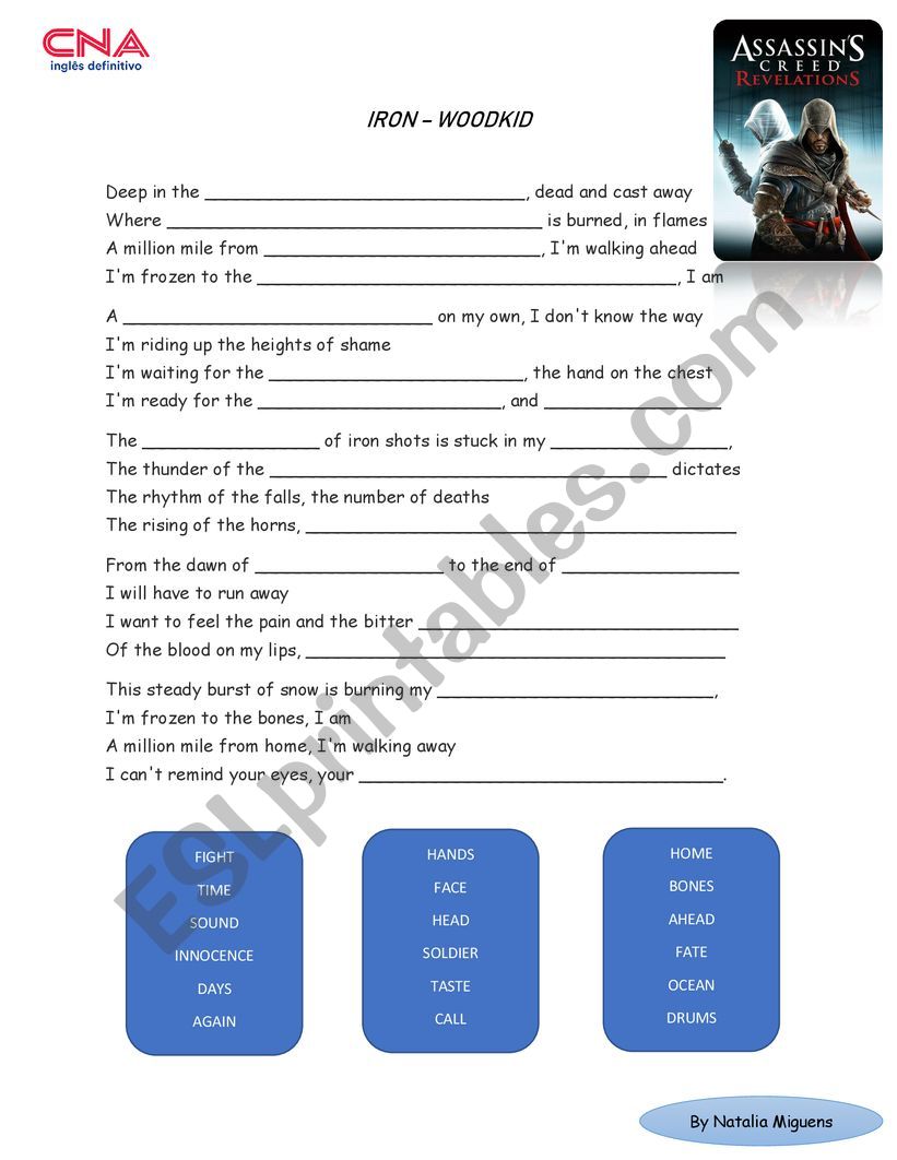 Iron - Woodkid (Song) worksheet