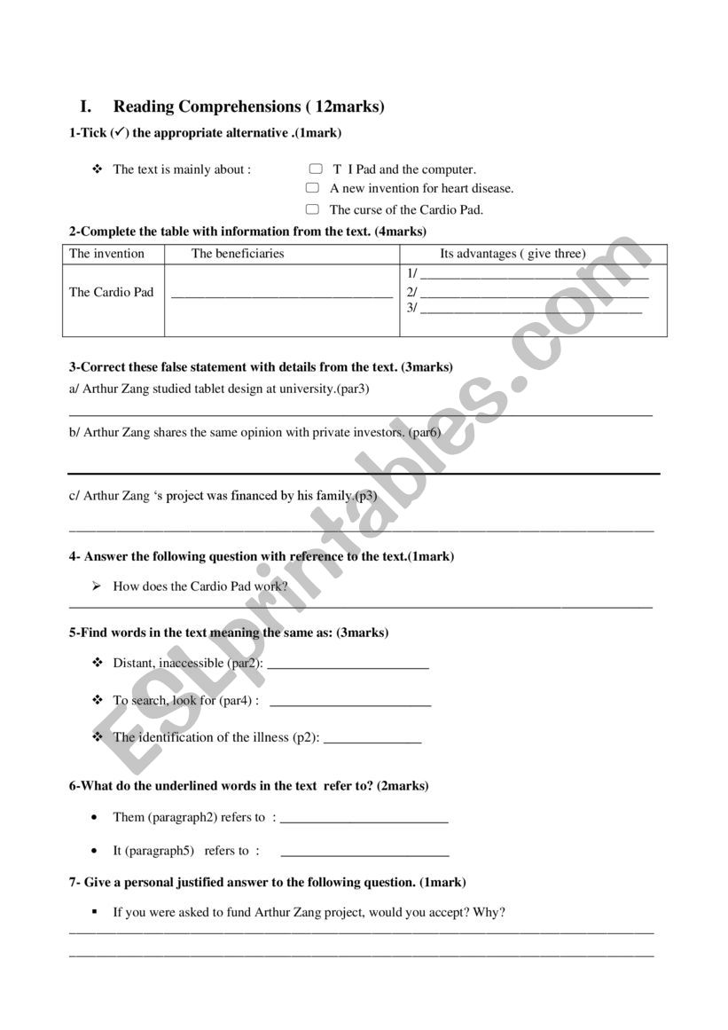 fiull term test 2  worksheet