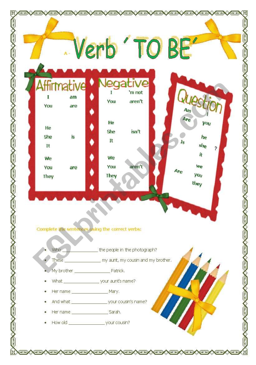 Verb To be worksheet