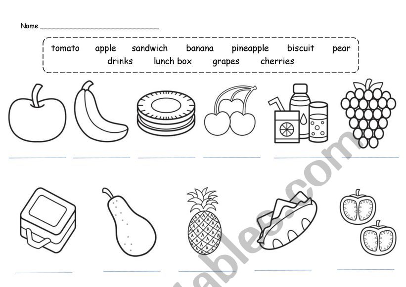 Food worksheet