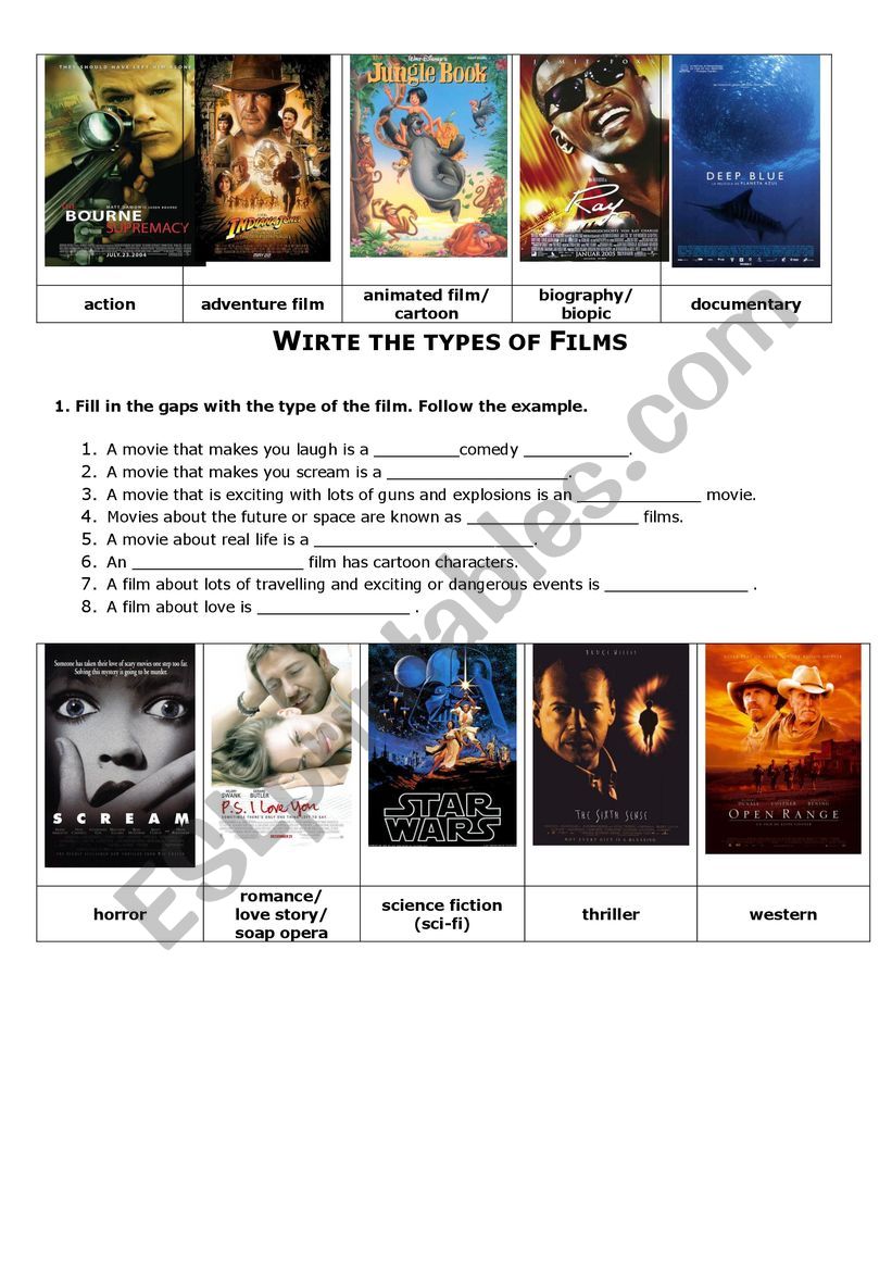 Movie Genres worksheet