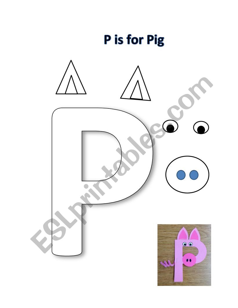 P is for Pig worksheet
