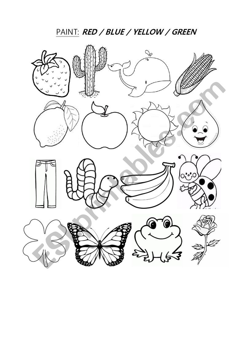 Colours worksheet