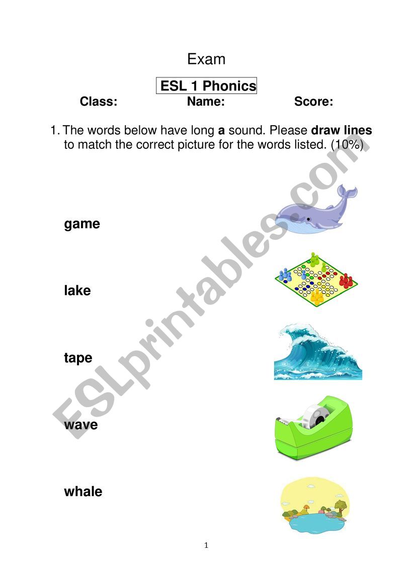 Phonics Worksheet worksheet