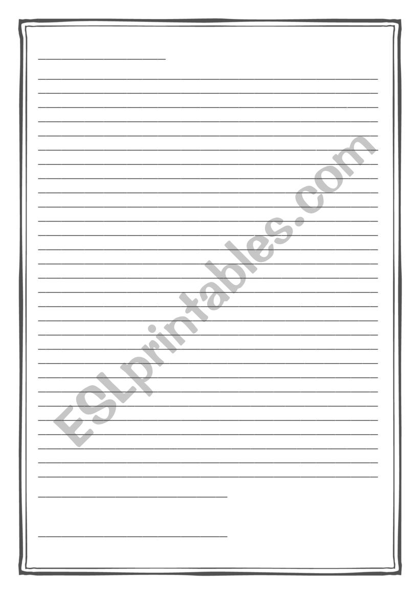 Pen pal letter template worksheet