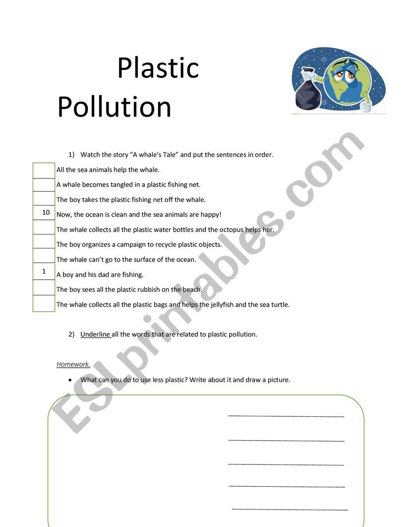 Plastic Pollution worksheet
