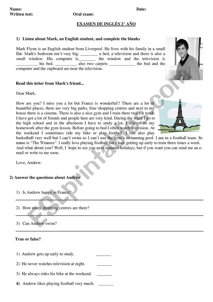 English evaluation worksheet