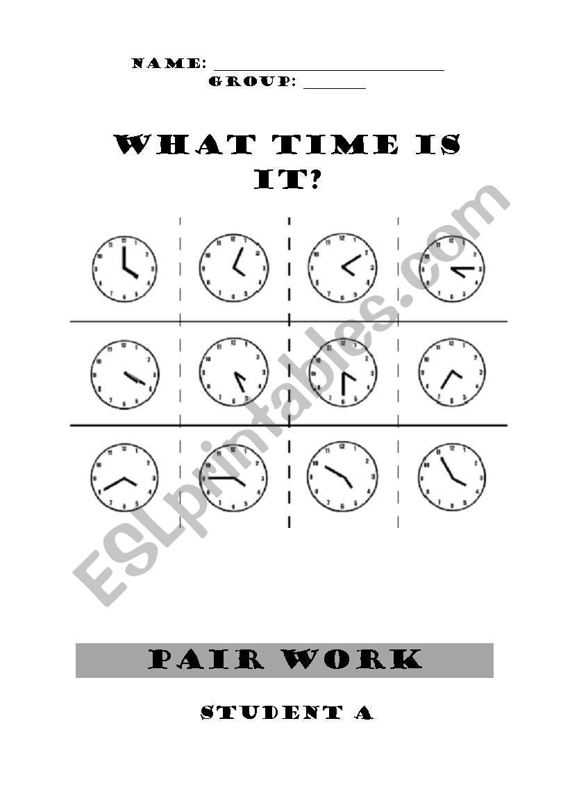 Telling the time worksheet