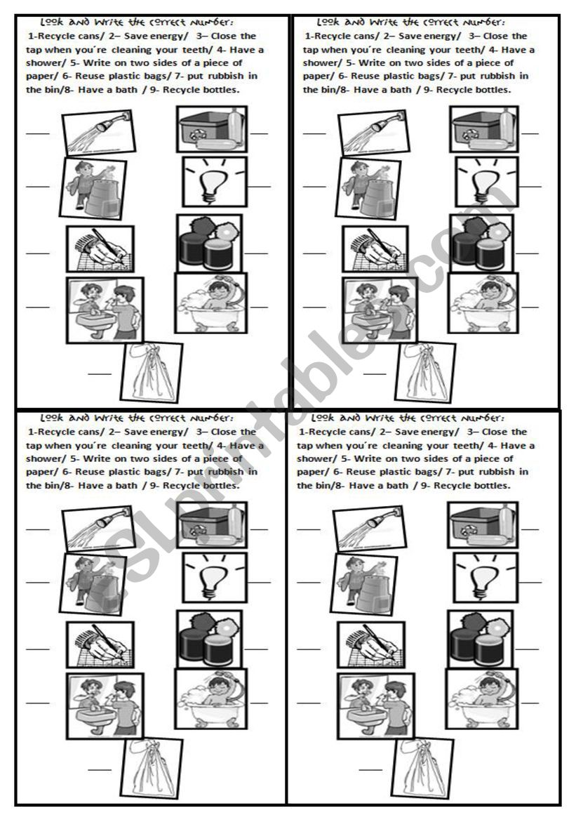 LetÂ´s save the planet! worksheet