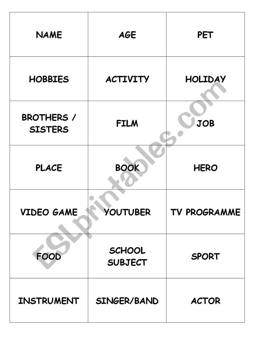 THE ICE BREAKING GAME worksheet