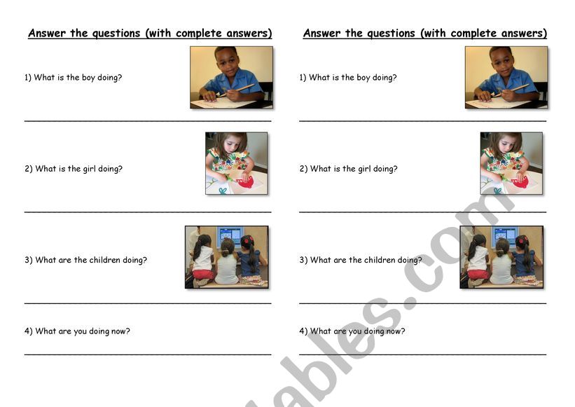 What is he/she/you doing? worksheet
