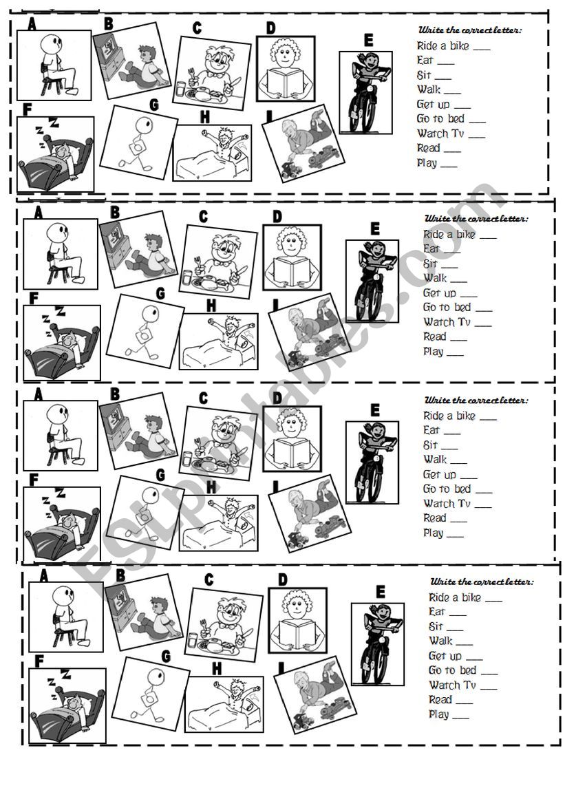 Present simple verbs matching worksheet